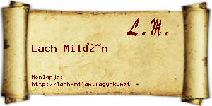 Lach Milán névjegykártya