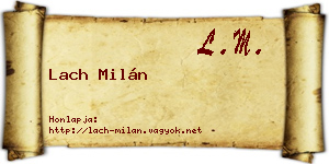 Lach Milán névjegykártya